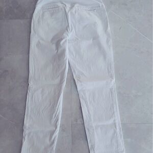 Women's White Stretch Pull on Golf  Pants - Not See Thru!